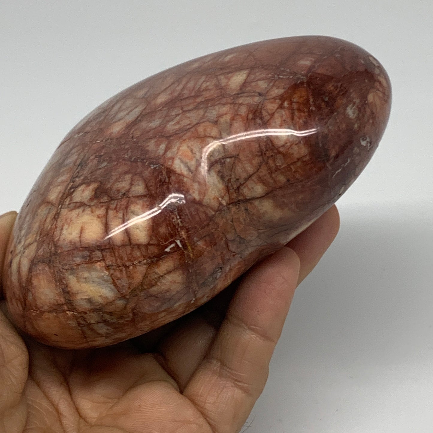 1.28 lbs, 3.8"x4.3"x1.7", Red Jasper Heart Polished Healing Home Decor, B33919