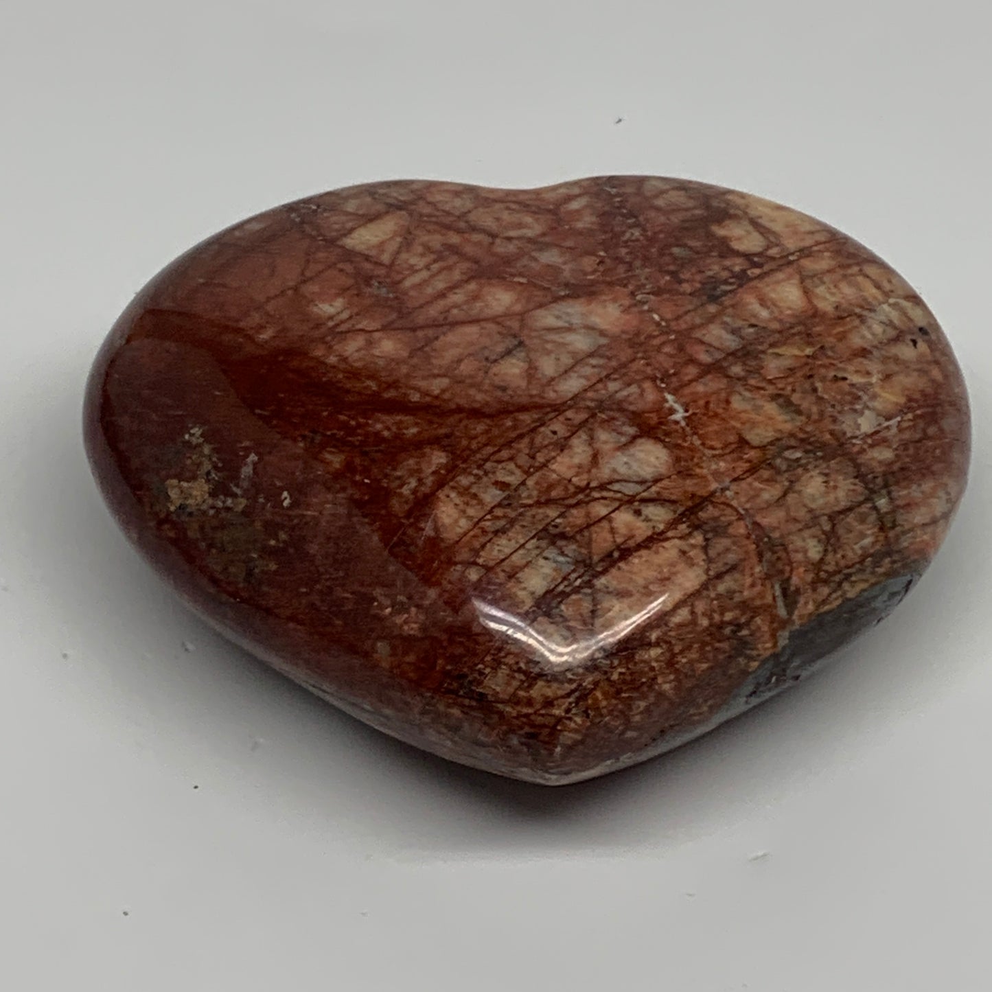 1.28 lbs, 3.8"x4.3"x1.7", Red Jasper Heart Polished Healing Home Decor, B33919