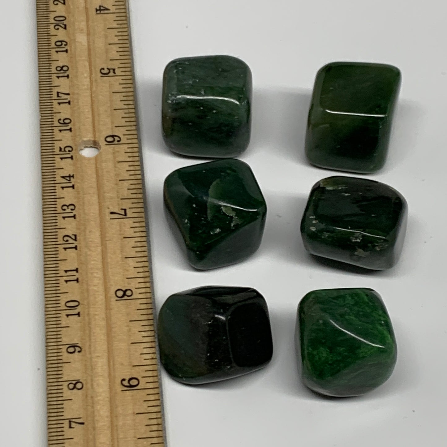 152.4g, 0.8"-0.9", 6pcs, Natural Nephrite Jade Tumbled Stone @Afghanistan,B31903