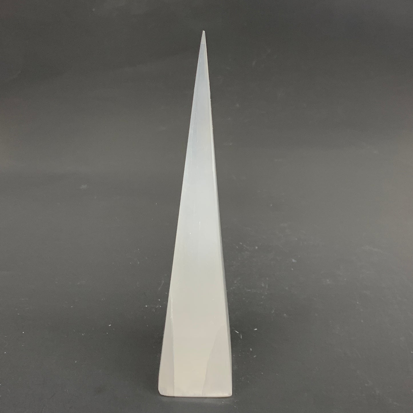 271g, 7.7"x1.6" Selenite (Satin Spar) Crystal Crystal Tower Point, B35963