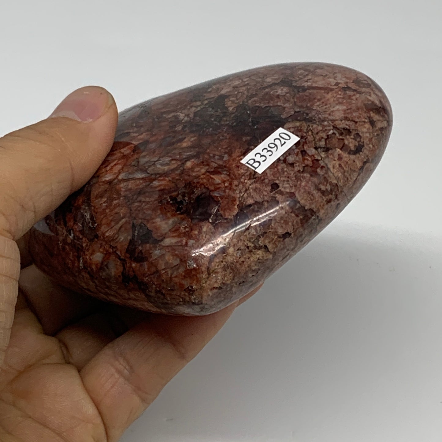 0.82 lbs, 3.4"x3.7"x1.4", Red Jasper Heart Polished Healing Home Decor, B33920