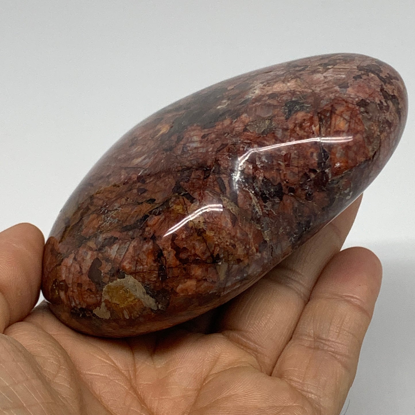 0.82 lbs, 3.4"x3.7"x1.4", Red Jasper Heart Polished Healing Home Decor, B33920