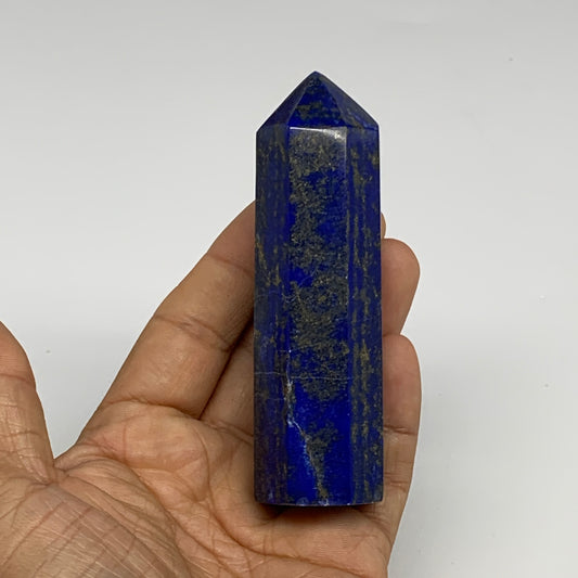 186.1g, 3.8"x1.1", Natural Lapis Lazuli Tower Point Obelisk Afghanistan,B30384