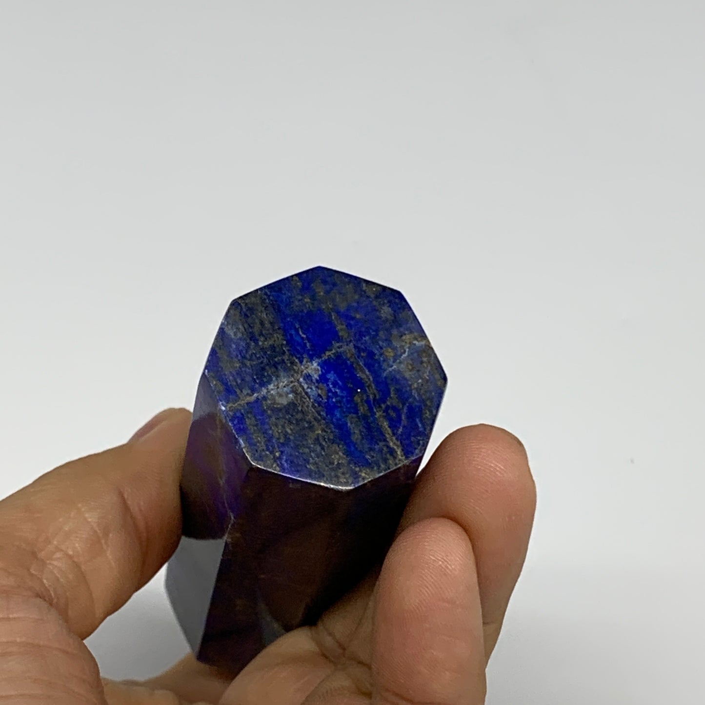 186.1g, 3.8"x1.1", Natural Lapis Lazuli Tower Point Obelisk Afghanistan,B30384