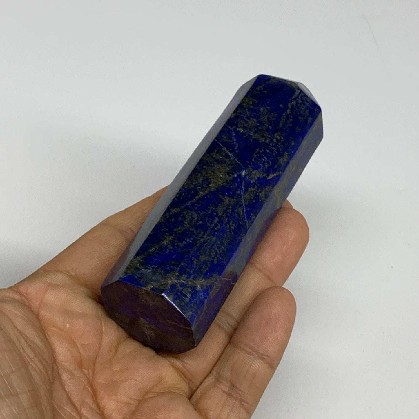 186.1g, 3.8"x1.1", Natural Lapis Lazuli Tower Point Obelisk Afghanistan,B30384