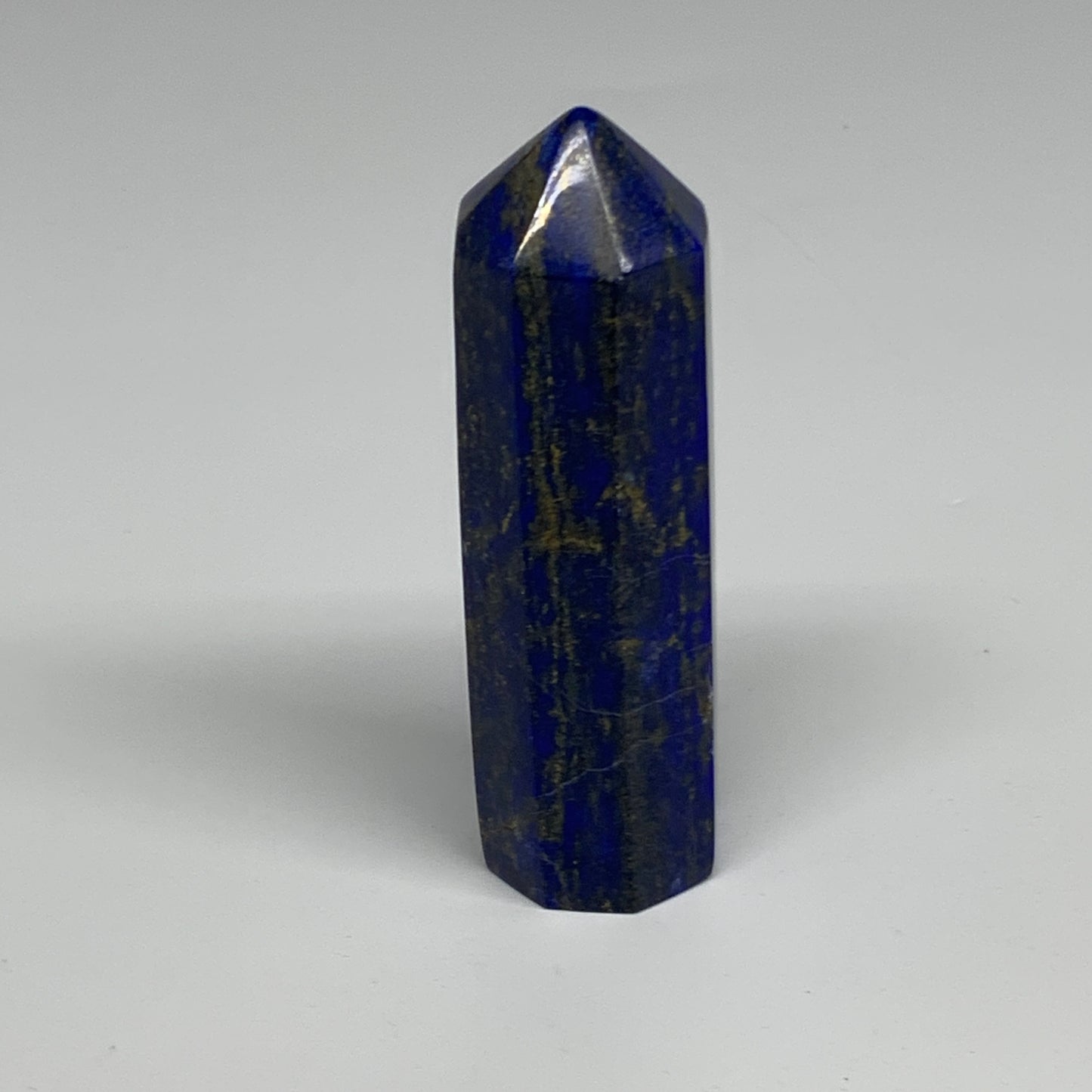 186.1g, 3.8"x1.1", Natural Lapis Lazuli Tower Point Obelisk Afghanistan,B30384