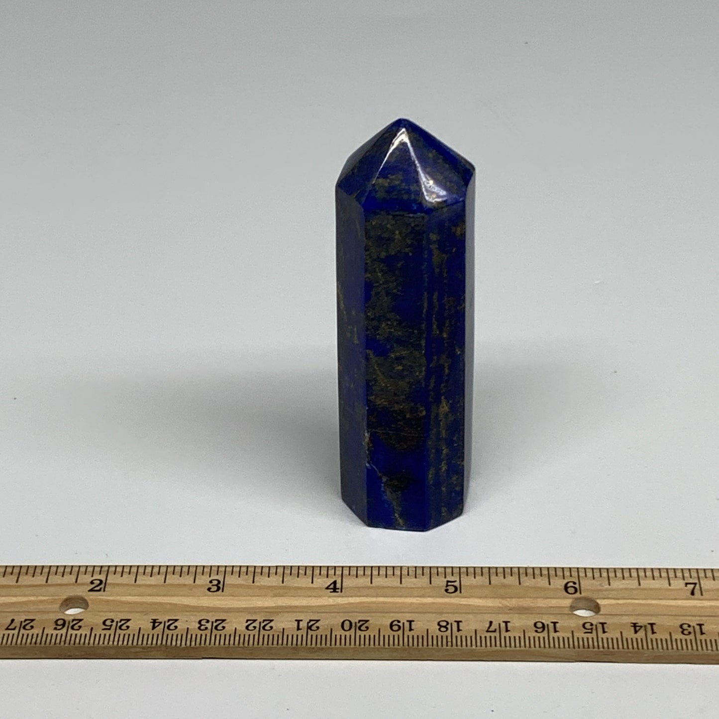 186.1g, 3.8"x1.1", Natural Lapis Lazuli Tower Point Obelisk Afghanistan,B30384