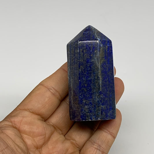 143.8g, 2.6"x1.2", Natural Lapis Lazuli Tower Point Obelisk Afghanistan,B30386