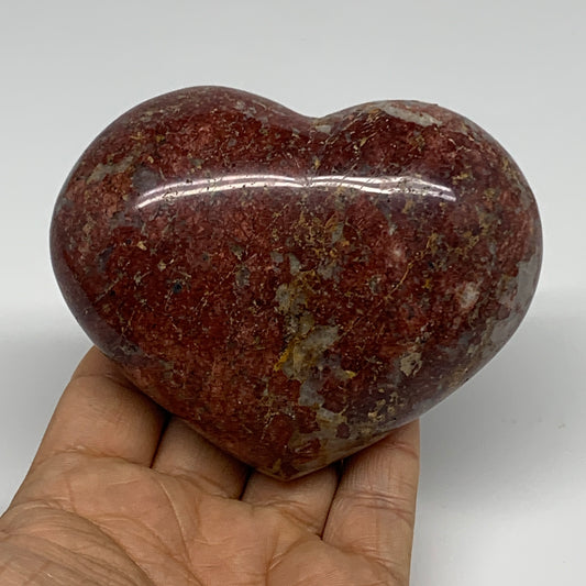 0.84 lbs, 3"x3.8"x1.6", Red Jasper Heart Polished Healing Home Decor, B33924