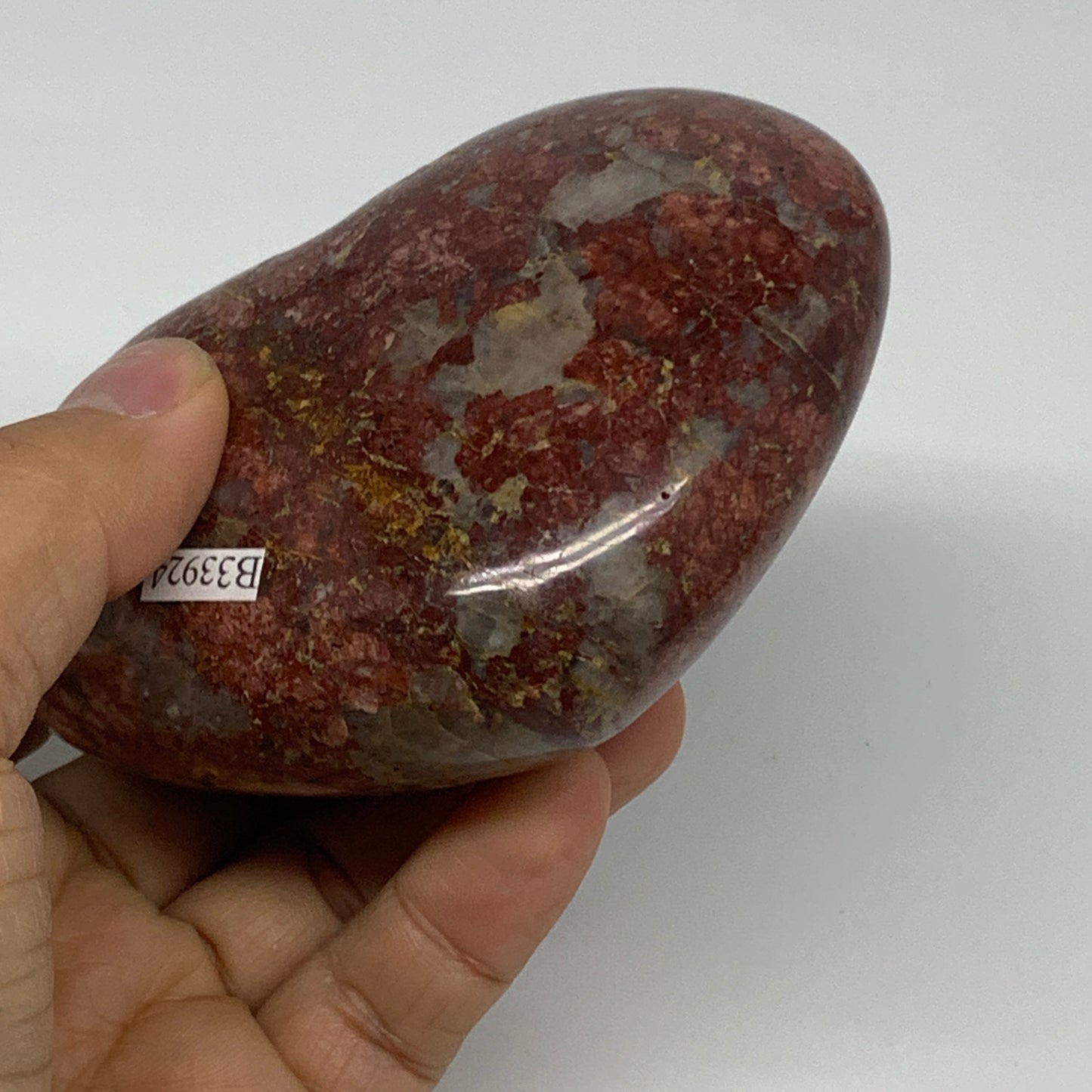 0.84 lbs, 3"x3.8"x1.6", Red Jasper Heart Polished Healing Home Decor, B33924