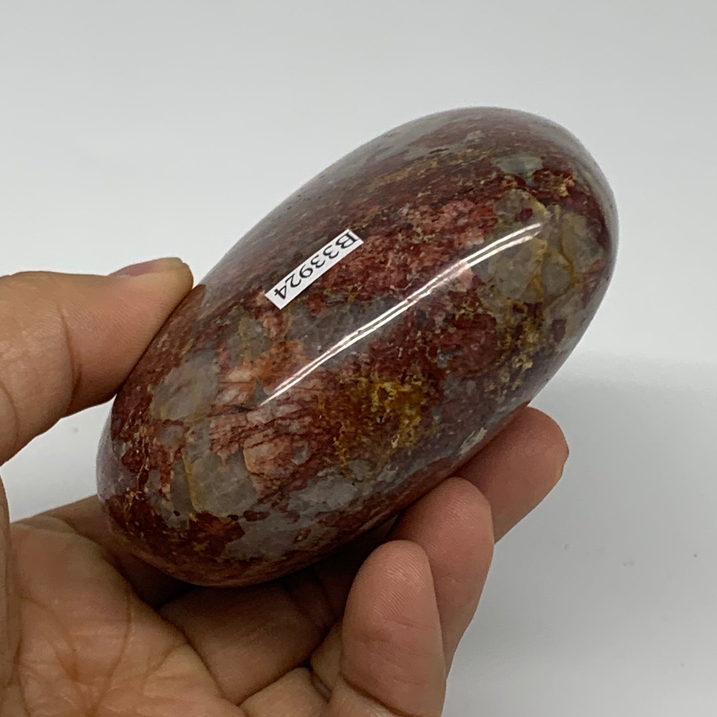 0.84 lbs, 3"x3.8"x1.6", Red Jasper Heart Polished Healing Home Decor, B33924