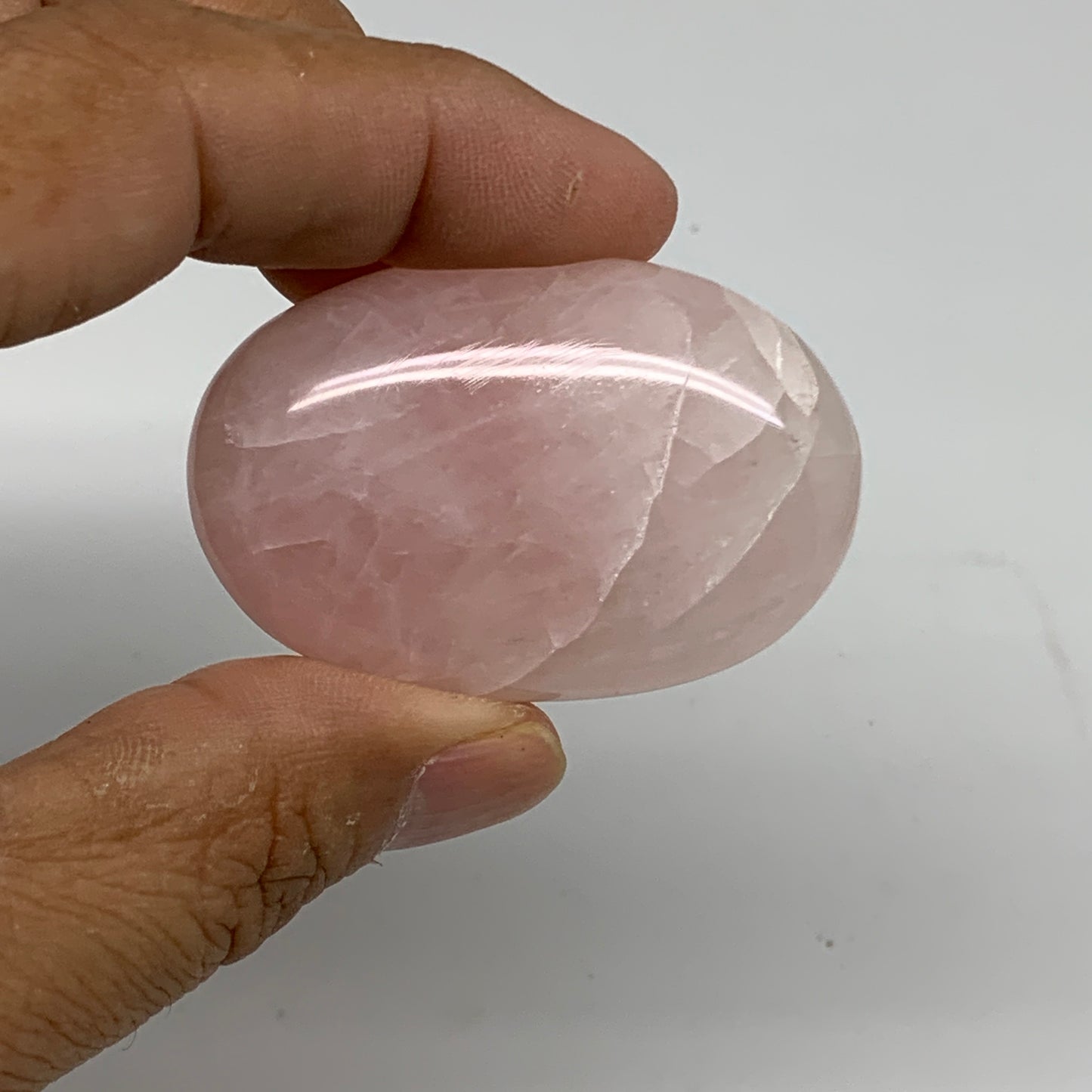 121g ,1.8"-2", 3pcs, Natural Pink Rose Quartz Palm-stone Small Sizes, B34555