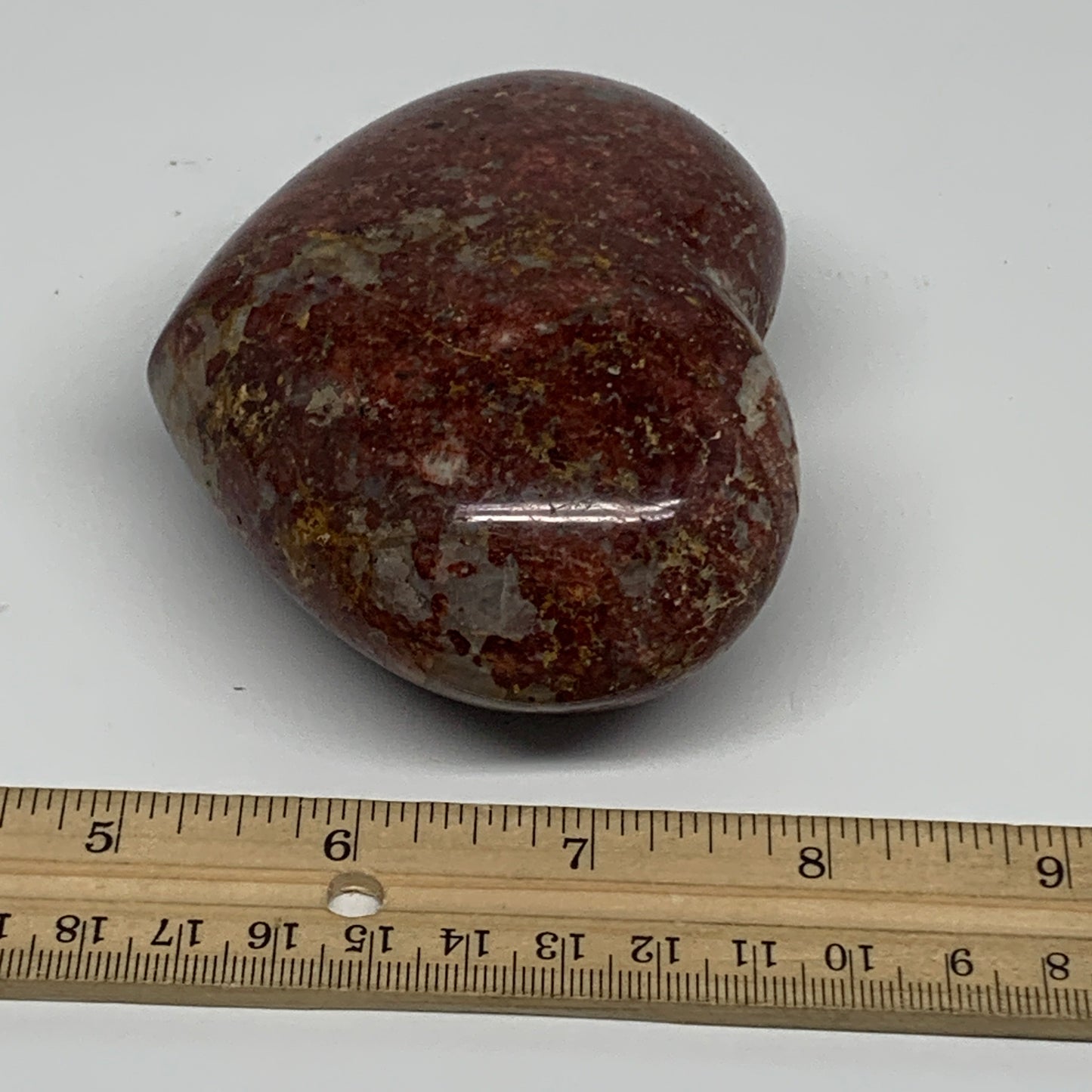 0.84 lbs, 3"x3.8"x1.6", Red Jasper Heart Polished Healing Home Decor, B33924