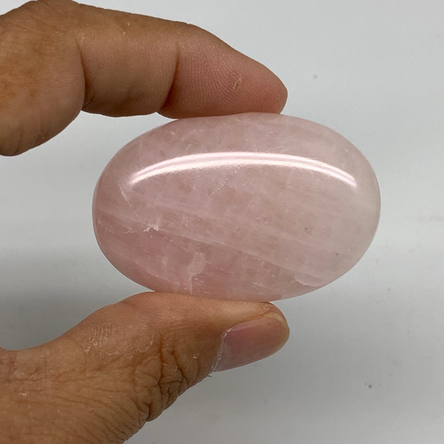 121g ,1.8"-2", 3pcs, Natural Pink Rose Quartz Palm-stone Small Sizes, B34555