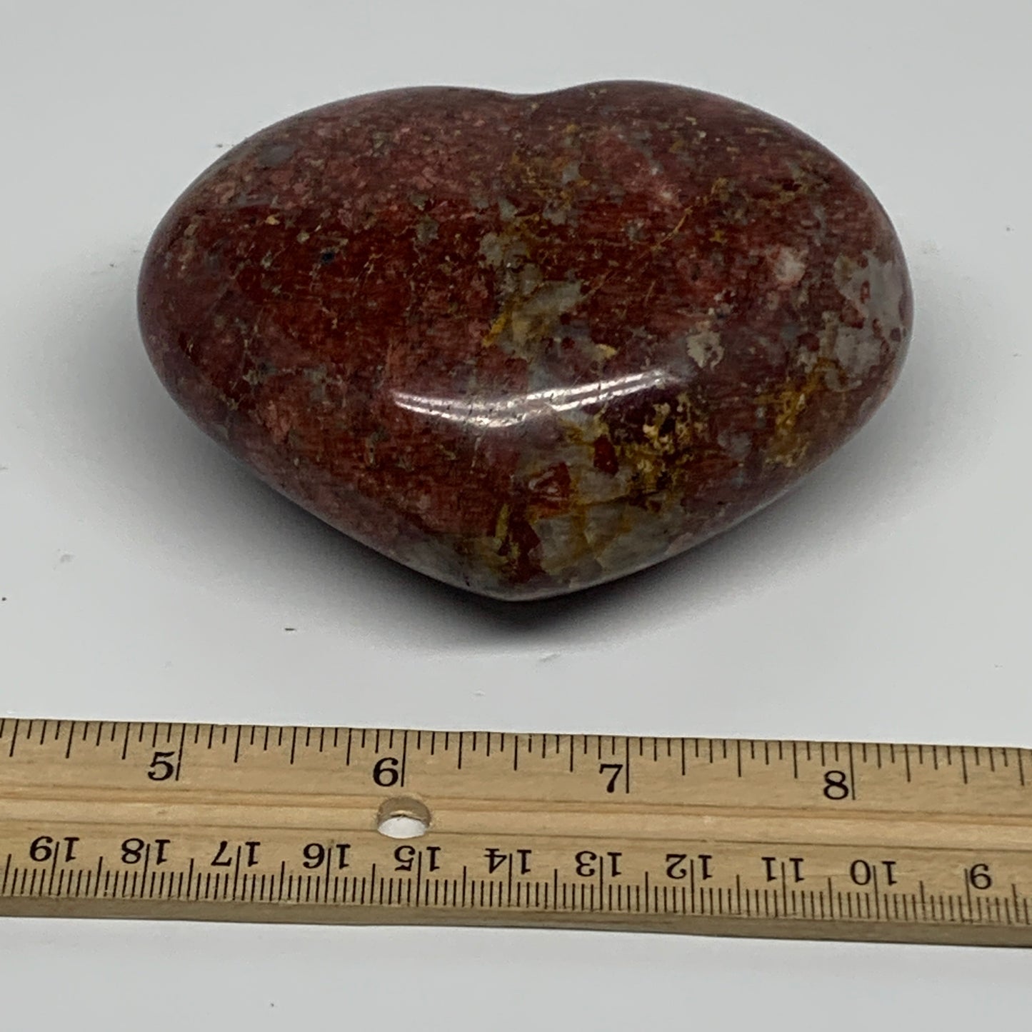 0.84 lbs, 3"x3.8"x1.6", Red Jasper Heart Polished Healing Home Decor, B33924