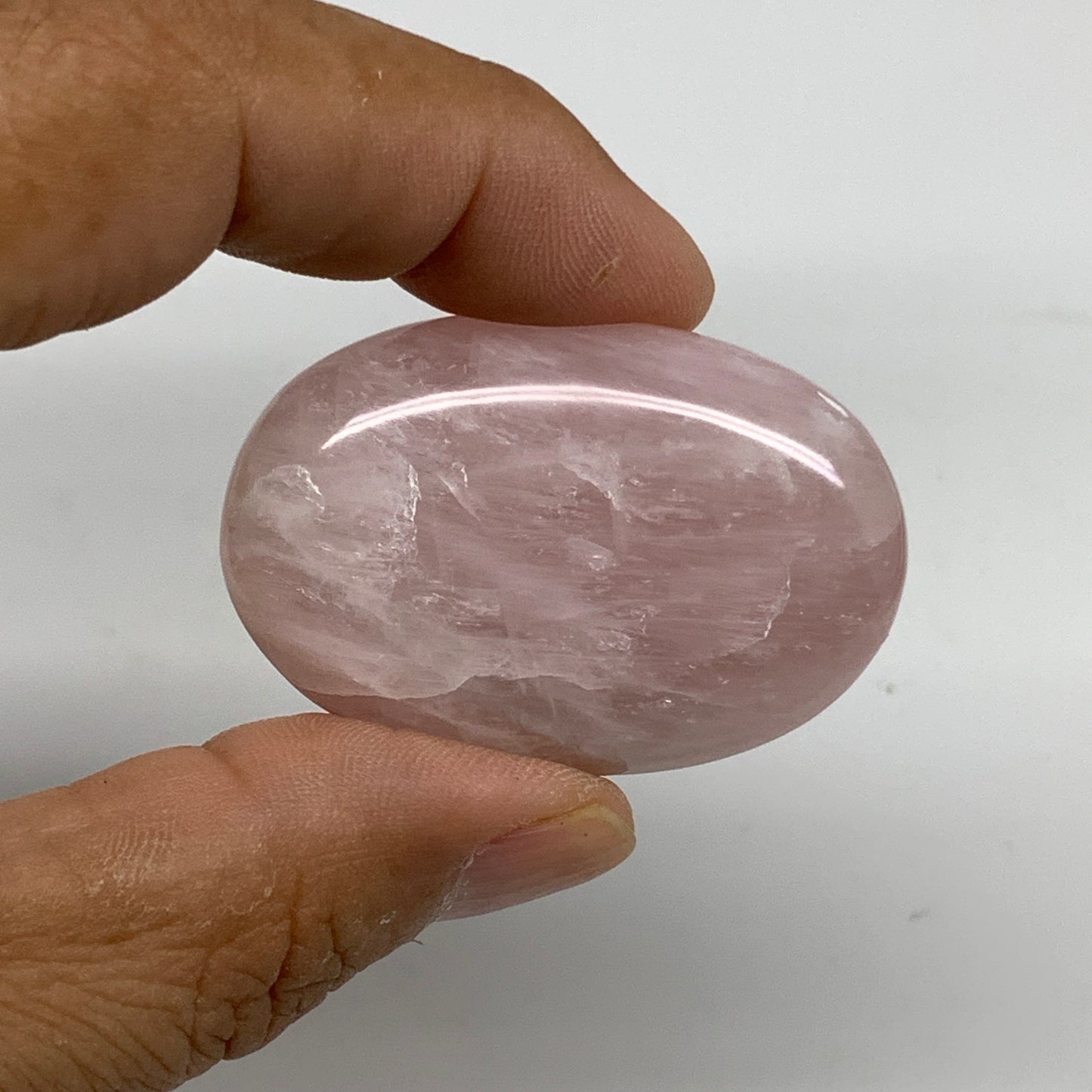 121g ,1.8"-2", 3pcs, Natural Pink Rose Quartz Palm-stone Small Sizes, B34555