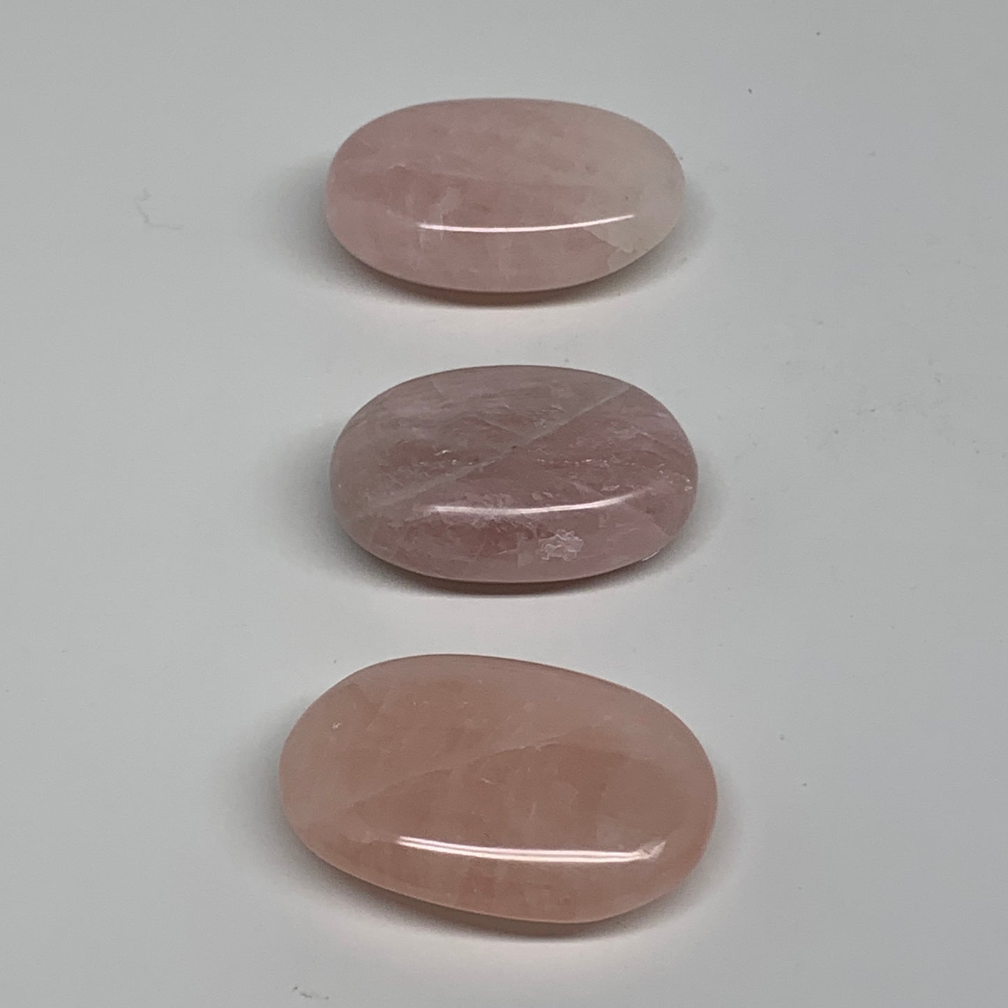 121g ,1.8"-2", 3pcs, Natural Pink Rose Quartz Palm-stone Small Sizes, B34555