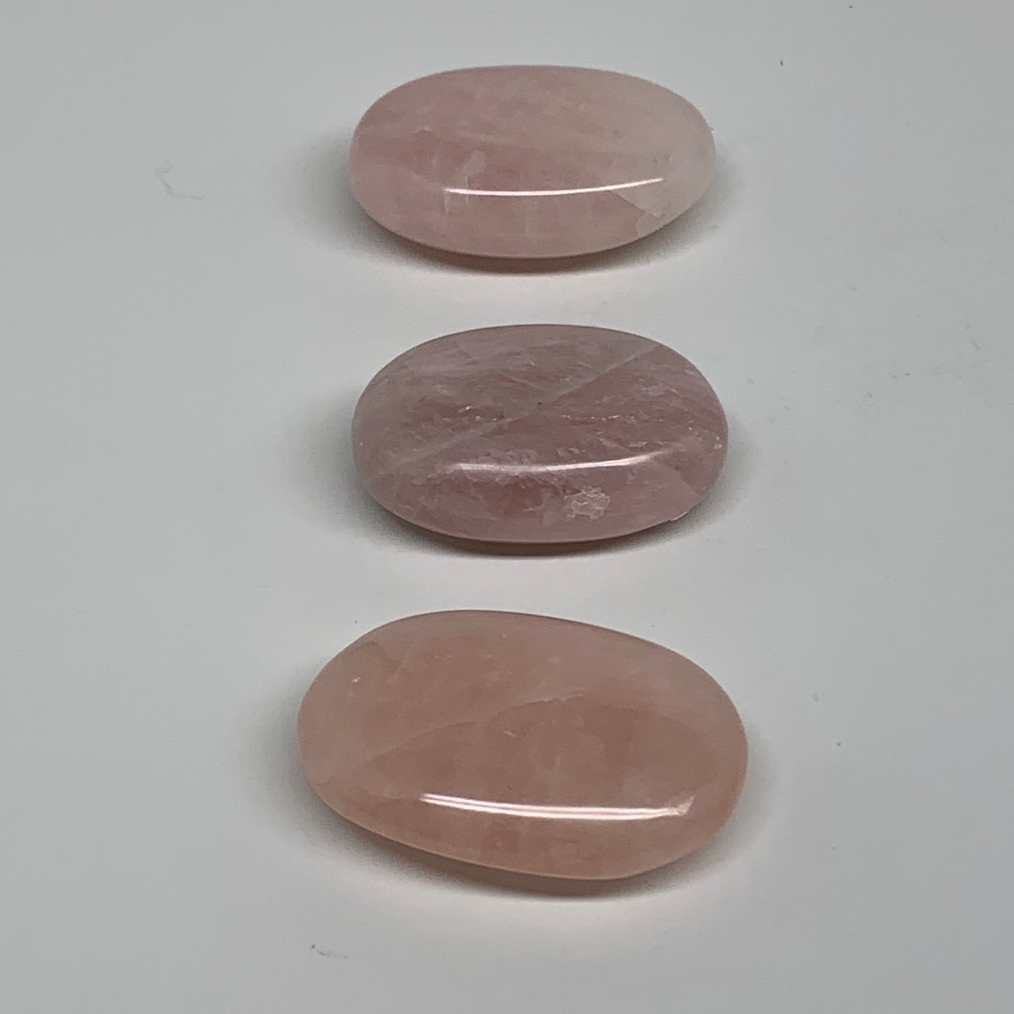 121g ,1.8"-2", 3pcs, Natural Pink Rose Quartz Palm-stone Small Sizes, B34555