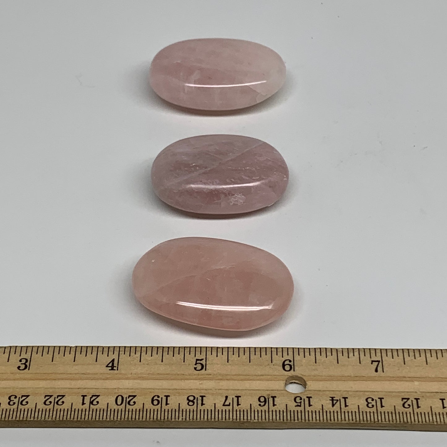 121g ,1.8"-2", 3pcs, Natural Pink Rose Quartz Palm-stone Small Sizes, B34555