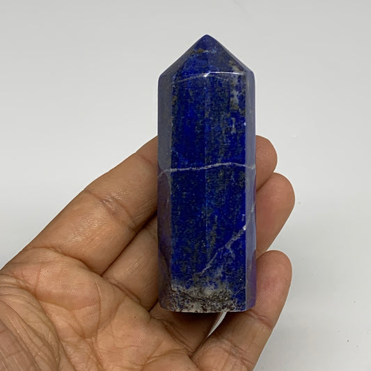 125.1g, 3"x1", Natural Lapis Lazuli Tower Point Obelisk Afghanistan,B30389