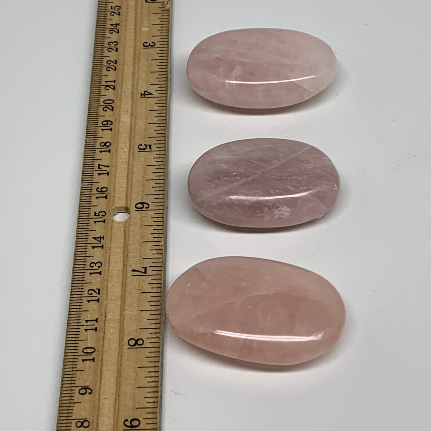 121g ,1.8"-2", 3pcs, Natural Pink Rose Quartz Palm-stone Small Sizes, B34555