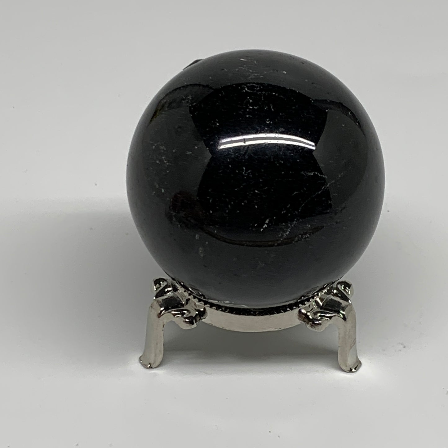 384g,2.4"(60mm), Natural Black Tourmaline Sphere Ball Gemstone,B35329