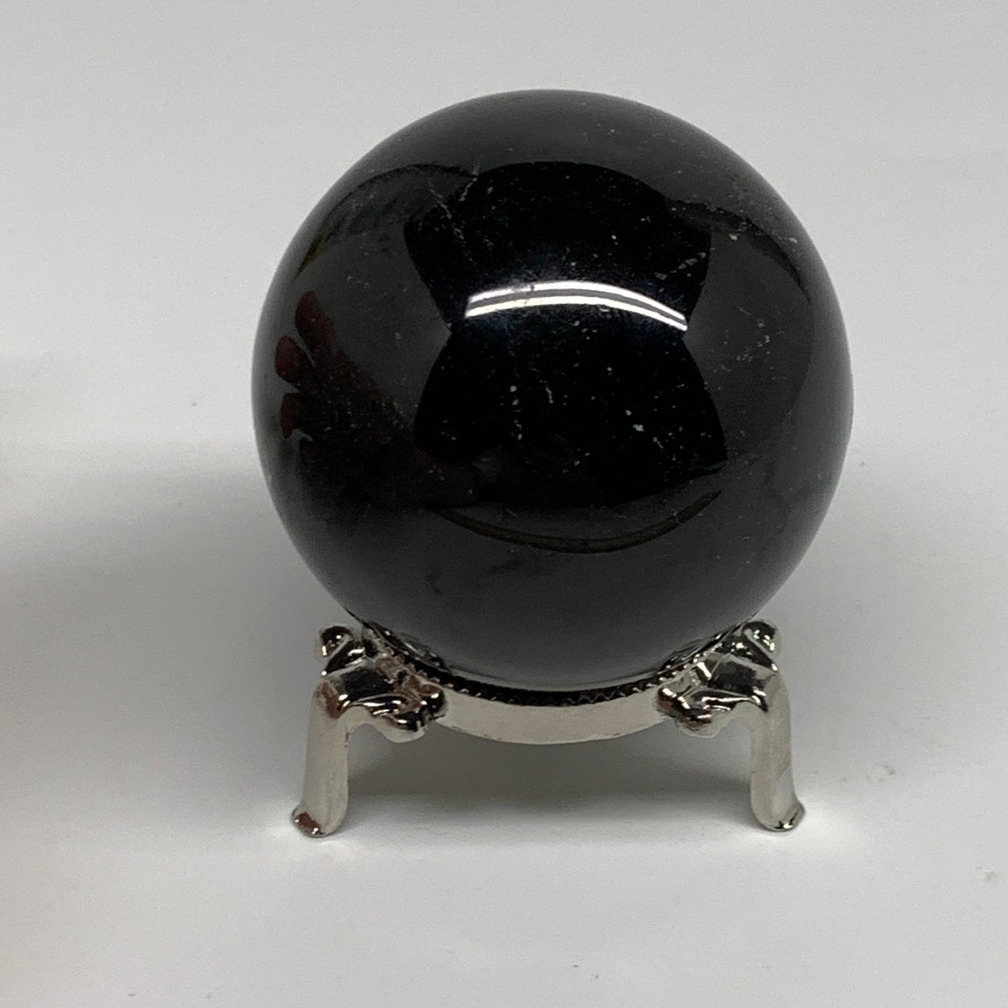 384g,2.4"(60mm), Natural Black Tourmaline Sphere Ball Gemstone,B35329