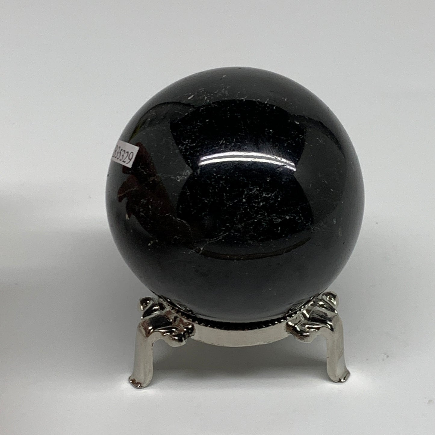 384g,2.4"(60mm), Natural Black Tourmaline Sphere Ball Gemstone,B35329