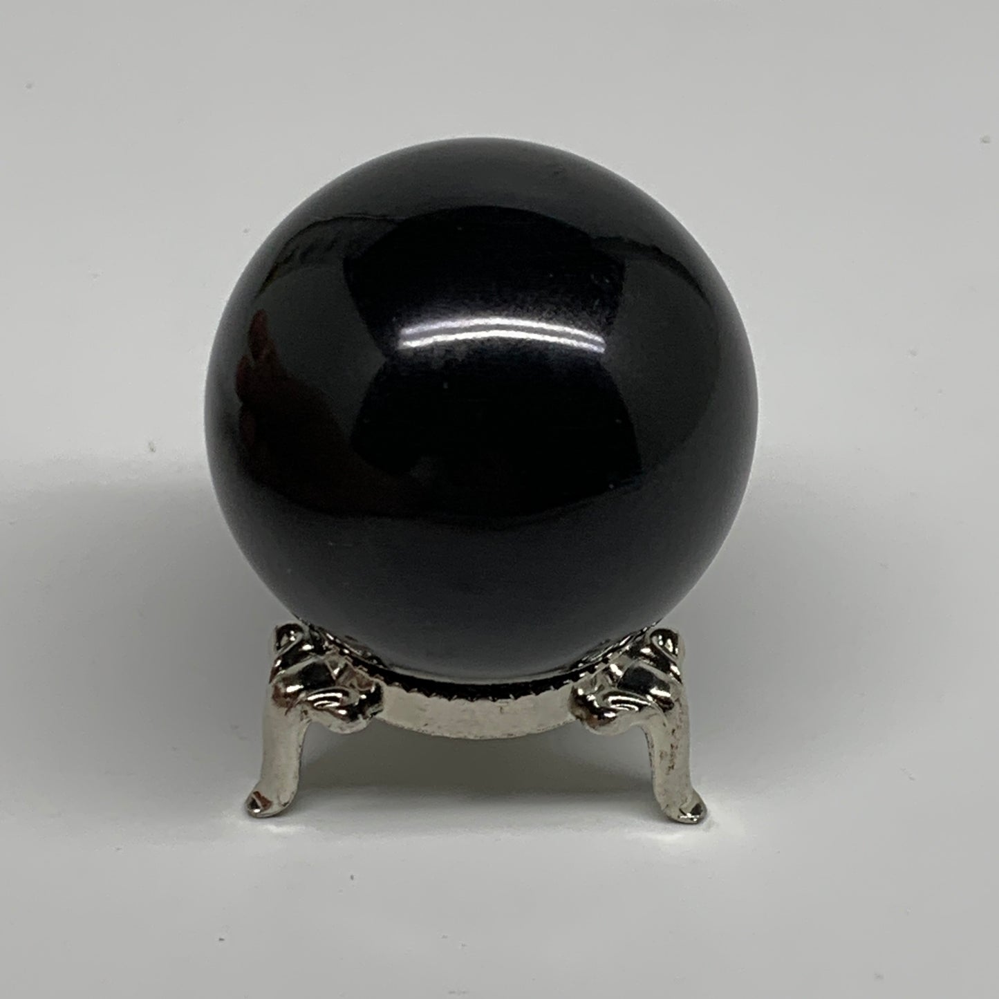 159.9g, 1.9"(47mm), Natural Black Agate Sphere Ball Polished Gemstone, B35331