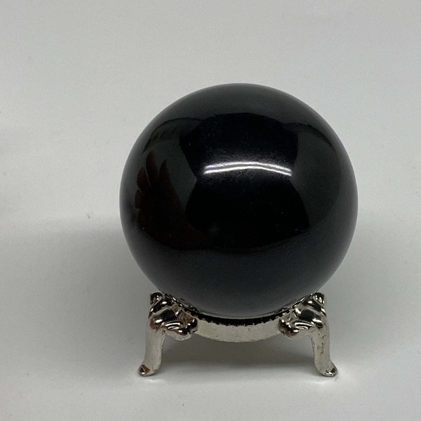 159.9g, 1.9"(47mm), Natural Black Agate Sphere Ball Polished Gemstone, B35331