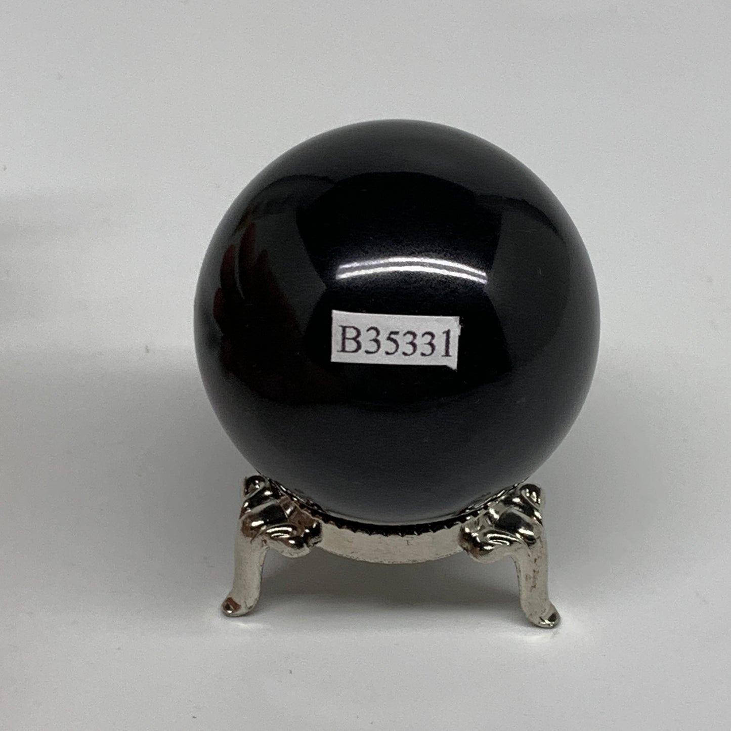 159.9g, 1.9"(47mm), Natural Black Agate Sphere Ball Polished Gemstone, B35331