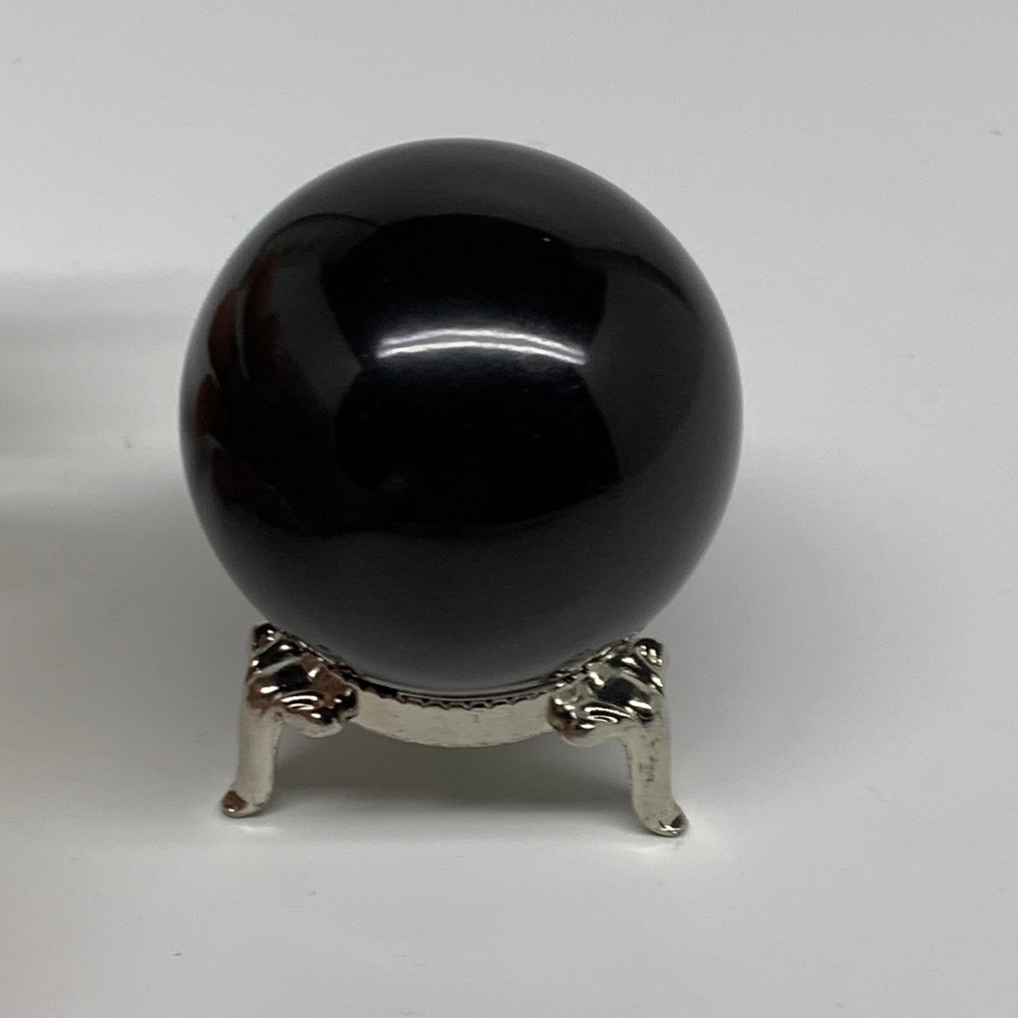 159.9g, 1.9"(47mm), Natural Black Agate Sphere Ball Polished Gemstone, B35331