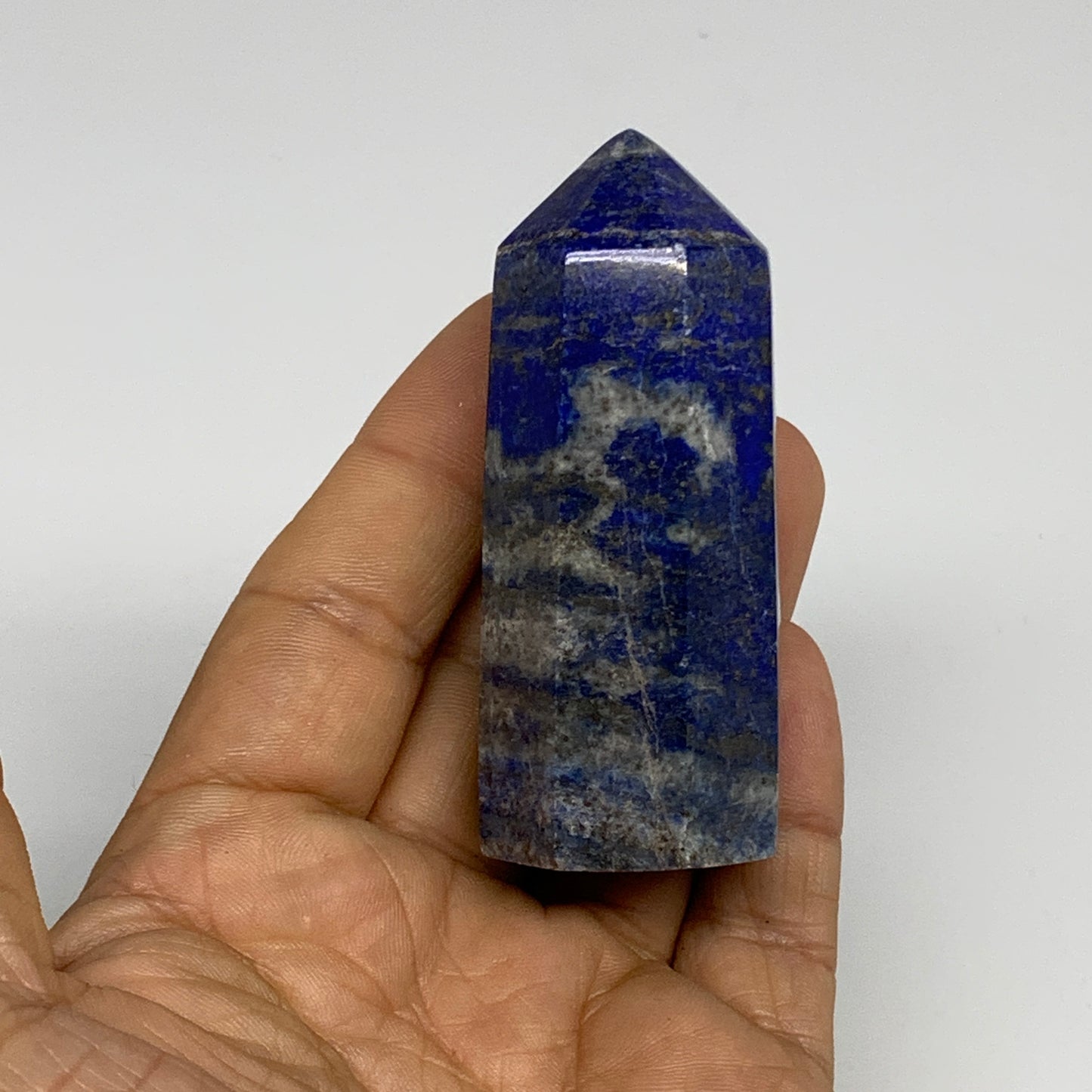 126.4g,2.7"x1", Natural Lapis Lazuli Tower Point Obelisk Afghanistan,B30394