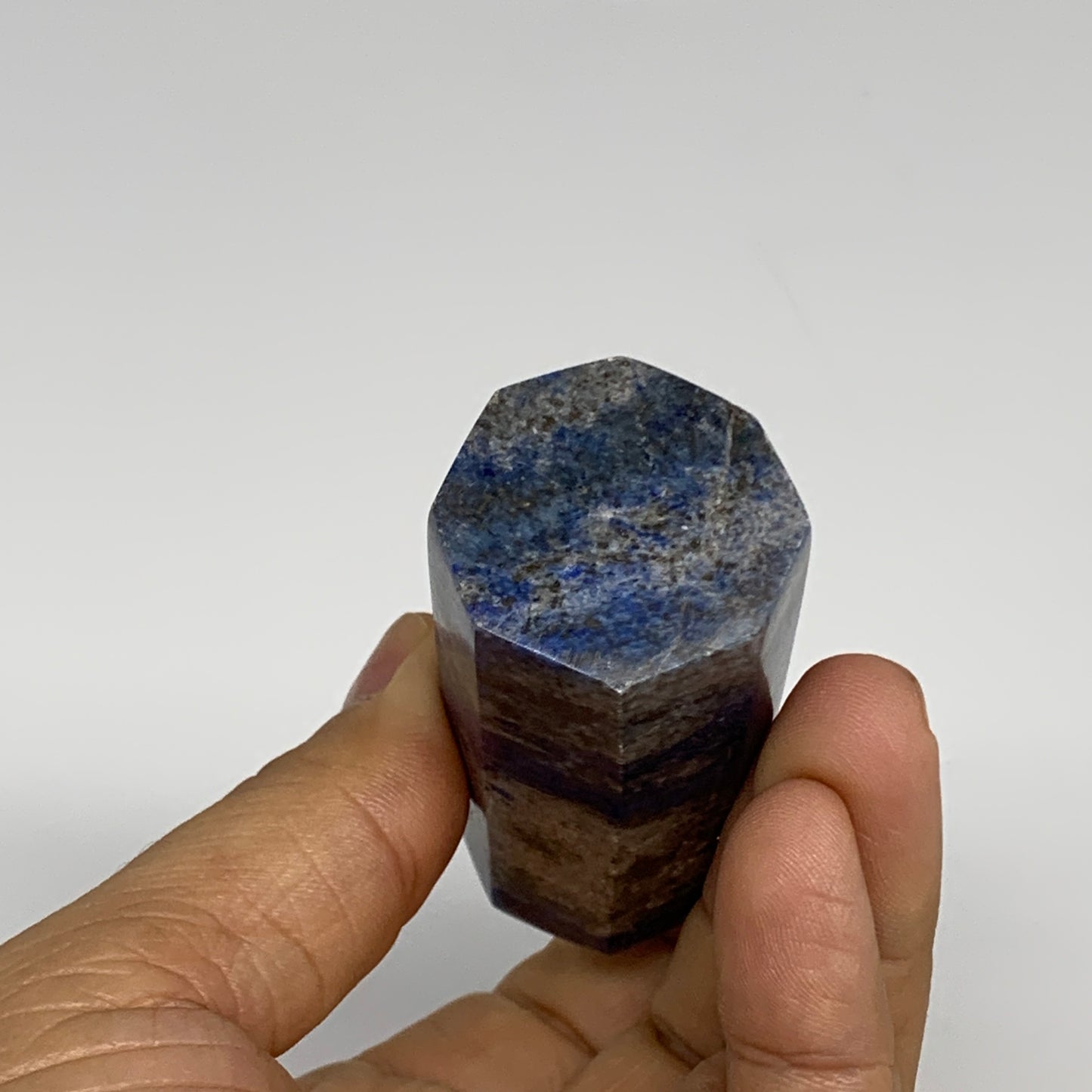 126.4g,2.7"x1", Natural Lapis Lazuli Tower Point Obelisk Afghanistan,B30394