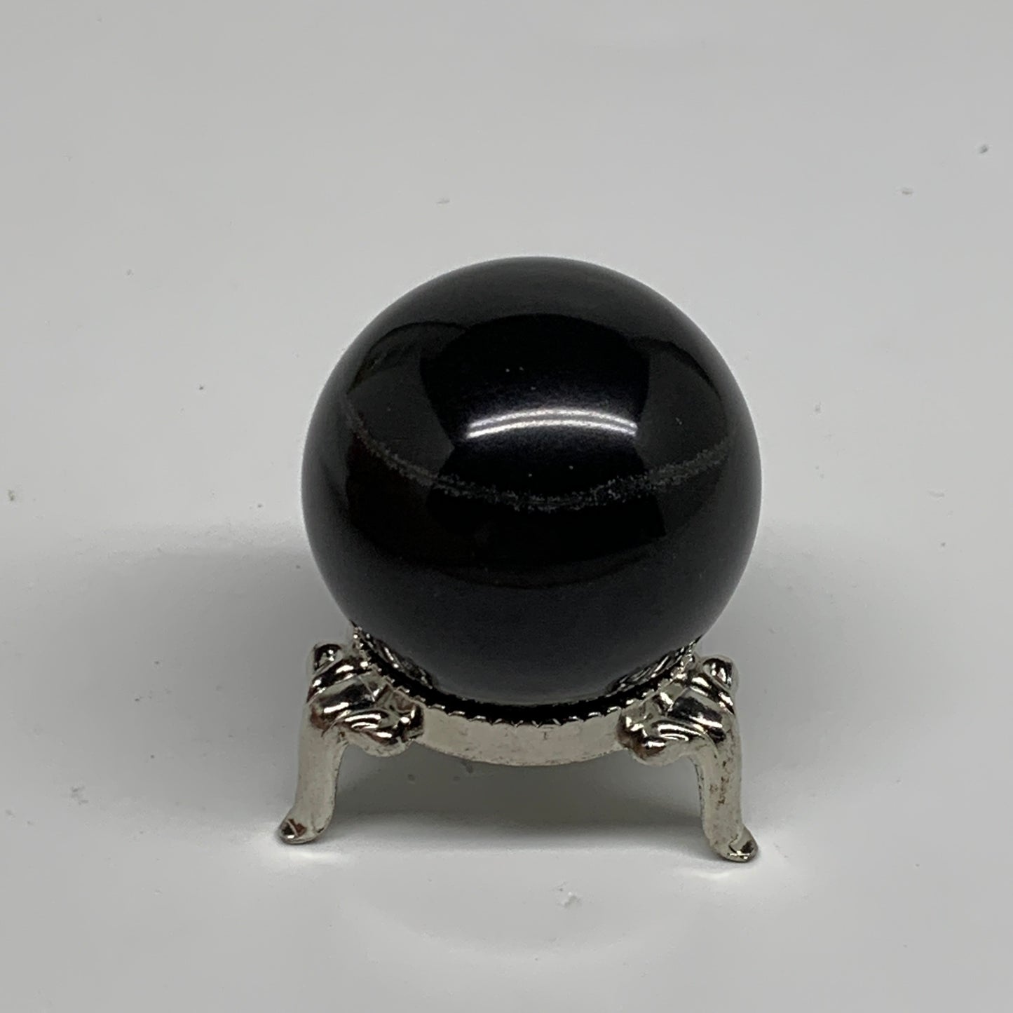 86.3g, 1.5"(39mm), Natural Black Agate Sphere Ball Polished Gemstone, B35332