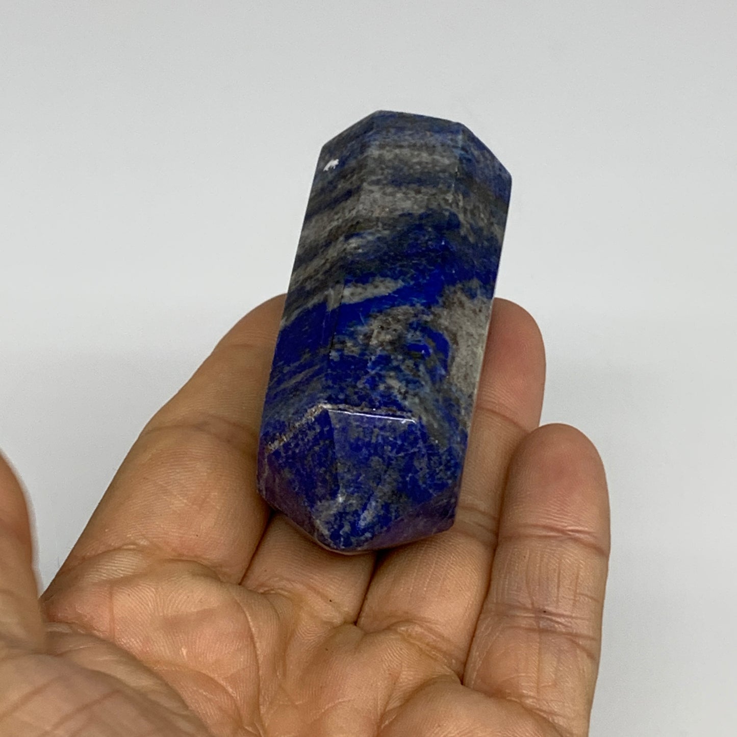 126.4g,2.7"x1", Natural Lapis Lazuli Tower Point Obelisk Afghanistan,B30394