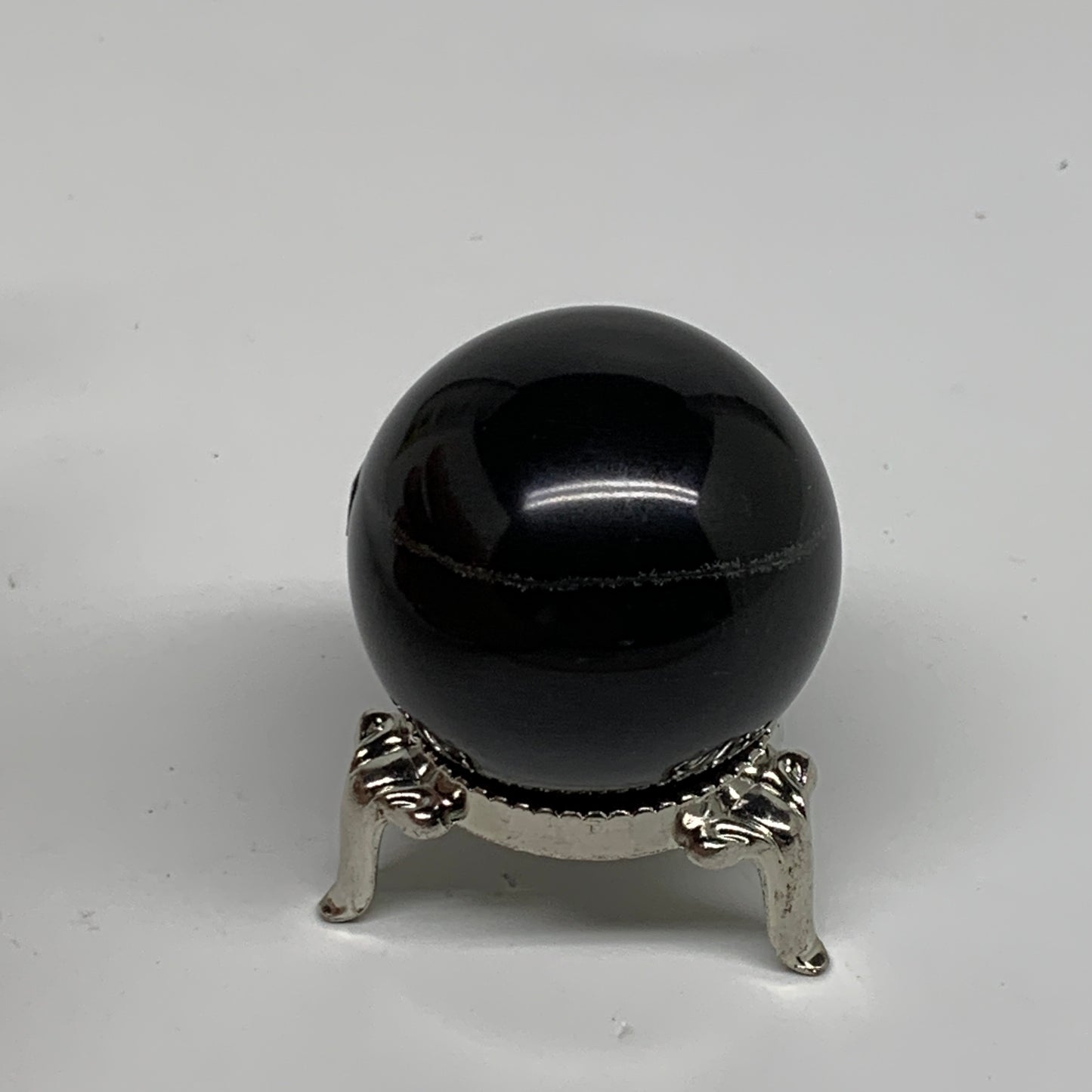 86.3g, 1.5"(39mm), Natural Black Agate Sphere Ball Polished Gemstone, B35332