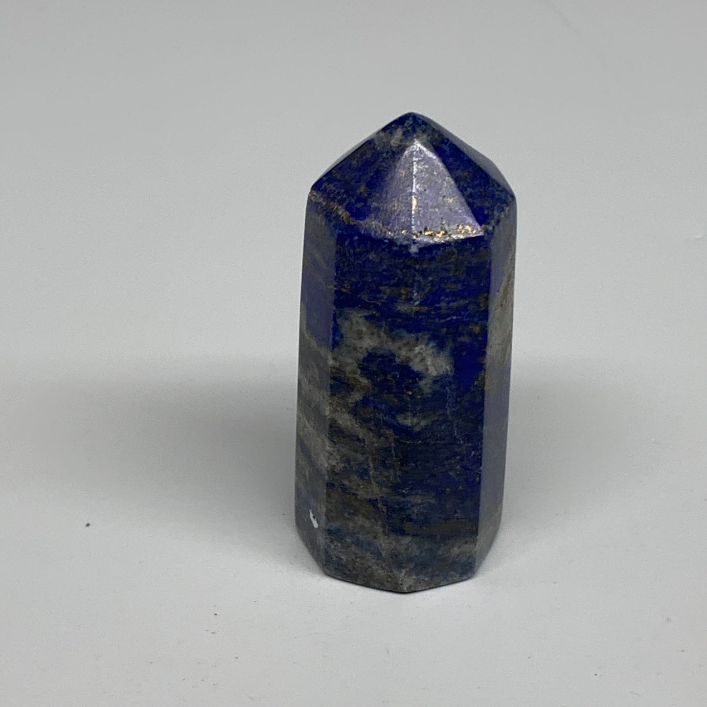 126.4g,2.7"x1", Natural Lapis Lazuli Tower Point Obelisk Afghanistan,B30394