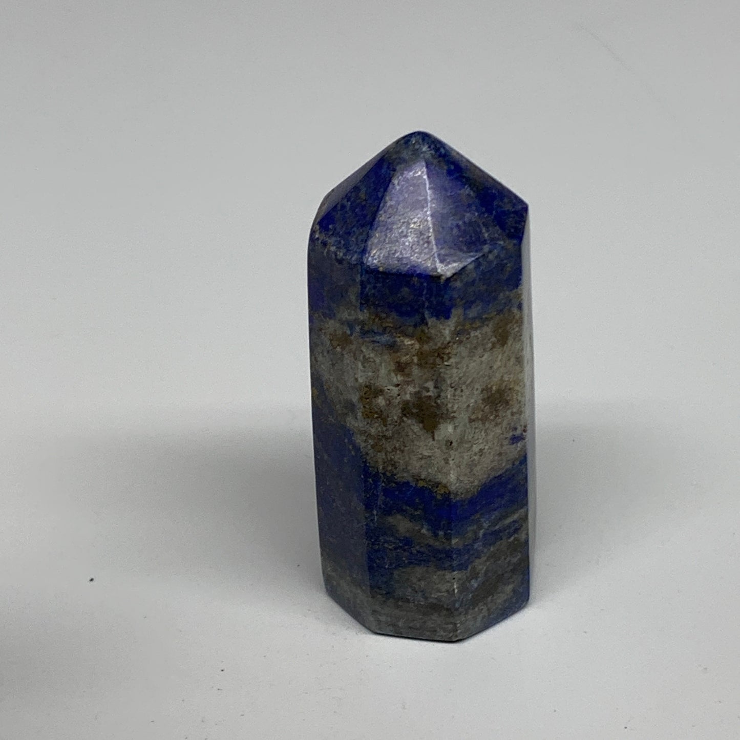 126.4g,2.7"x1", Natural Lapis Lazuli Tower Point Obelisk Afghanistan,B30394