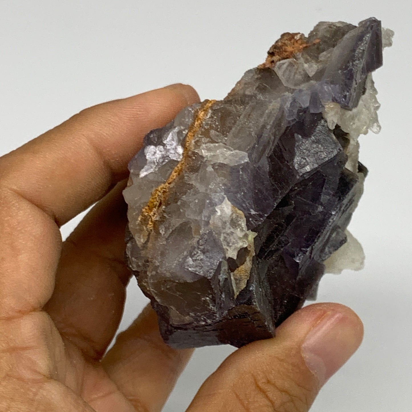 256.2g, 2.9"x2.9"x1.6", Purple Fluorite Crystal Mineral Specimen @Pakistan, B273