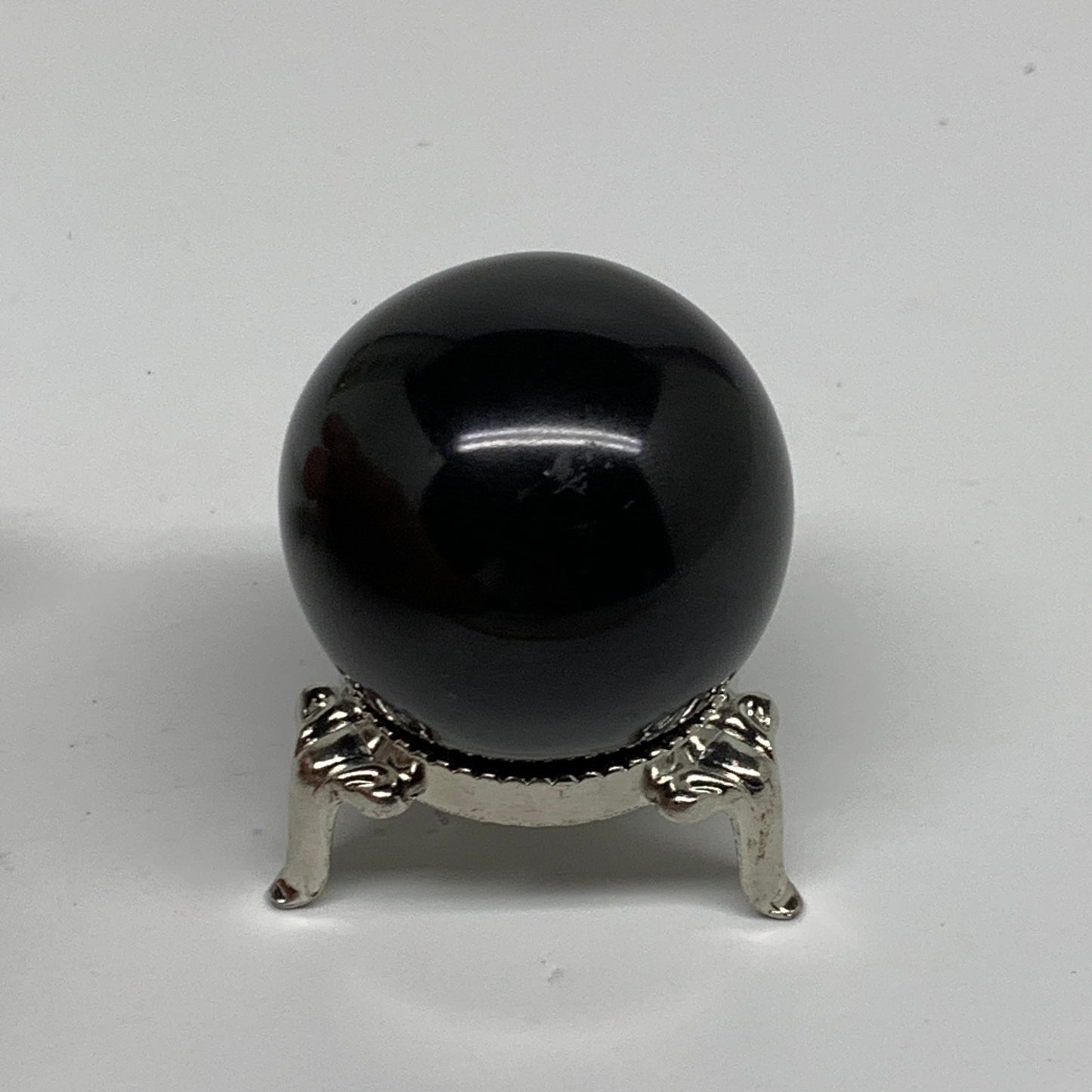 86.3g, 1.5"(39mm), Natural Black Agate Sphere Ball Polished Gemstone, B35332