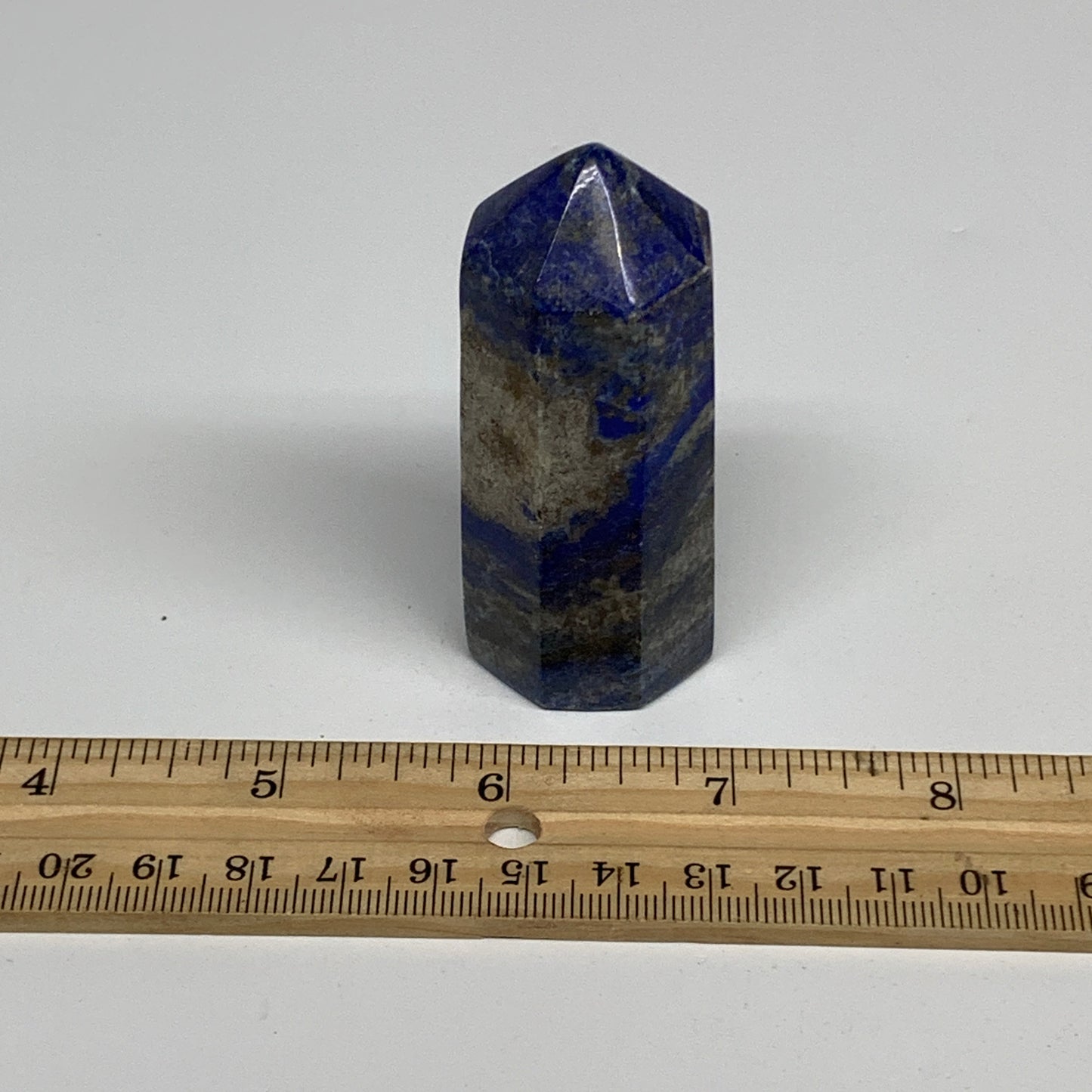 126.4g,2.7"x1", Natural Lapis Lazuli Tower Point Obelisk Afghanistan,B30394