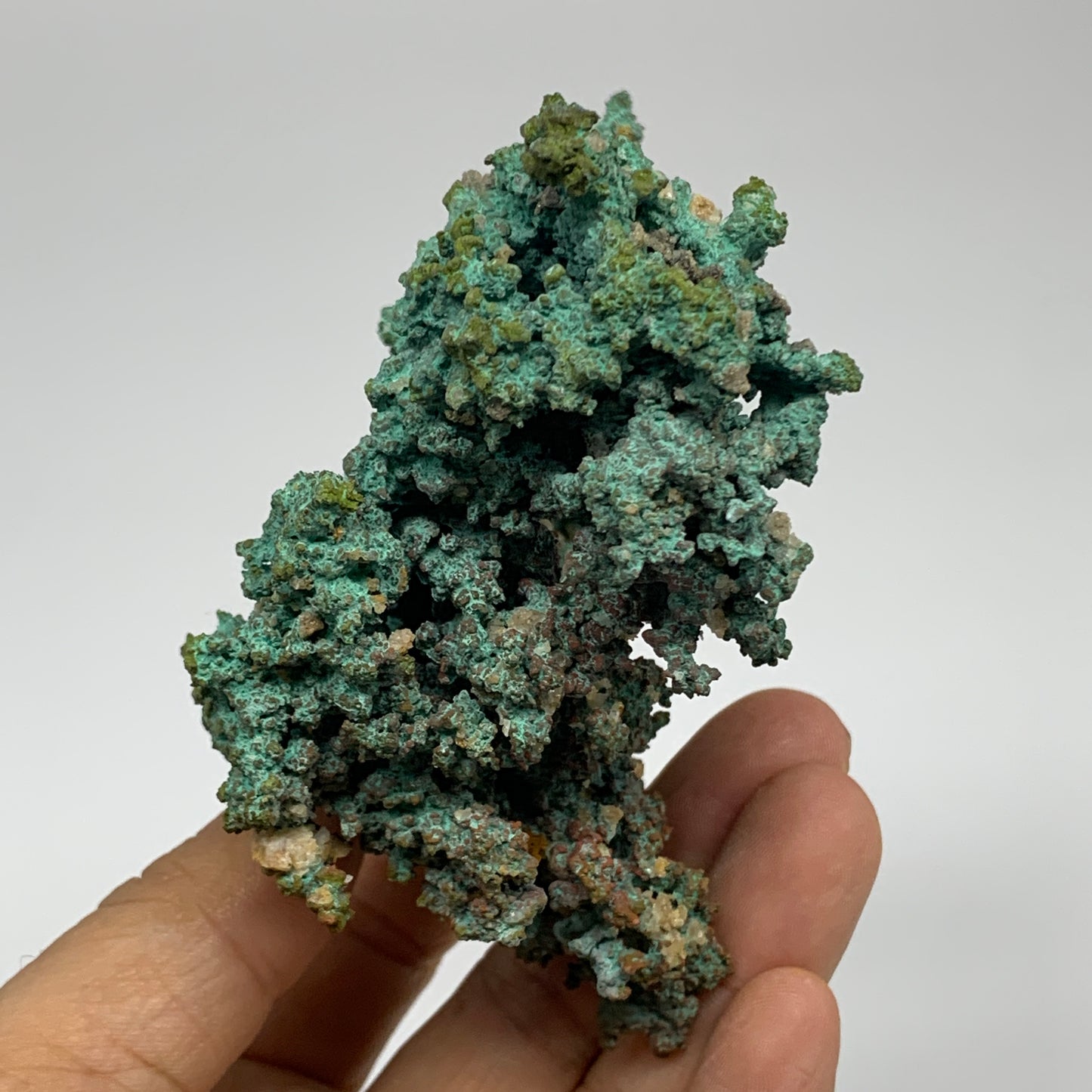 405.1g, 4.5"x3.8"x1.6", Malachite on Native Green Copper Mineral Specimens, B339