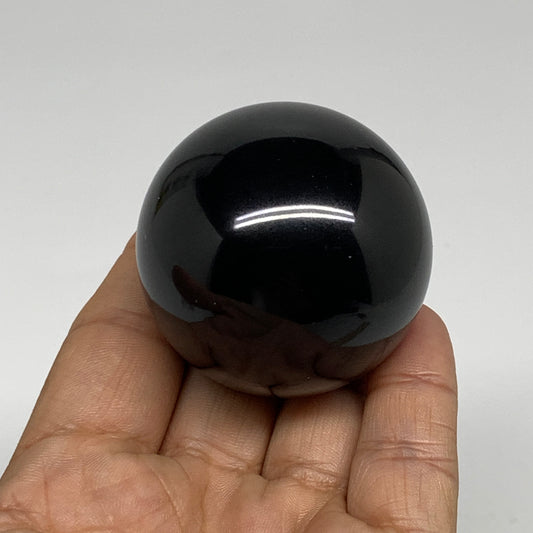 150.2g, 1.9"(46mm), Natural Black Agate Sphere Ball Polished Gemstone, B35334