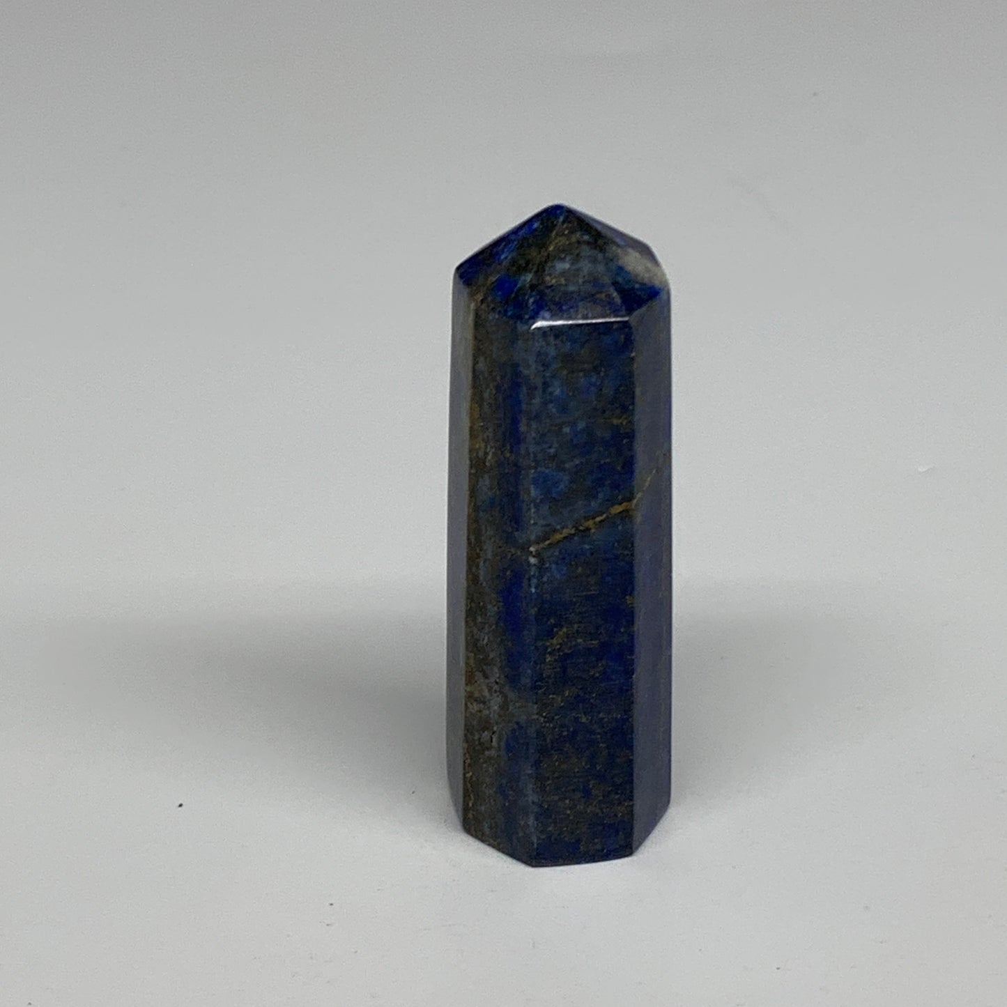 128.8g,3.3"x1"x1", Natural Lapis Lazuli Tower Point Obelisk Afghanistan,B30395