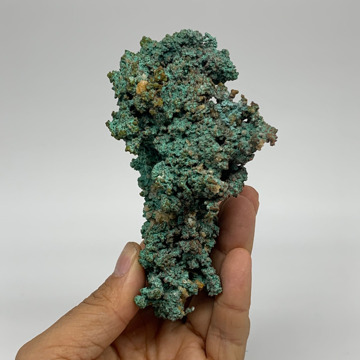 405.1g, 4.5"x3.8"x1.6", Malachite on Native Green Copper Mineral Specimens, B339