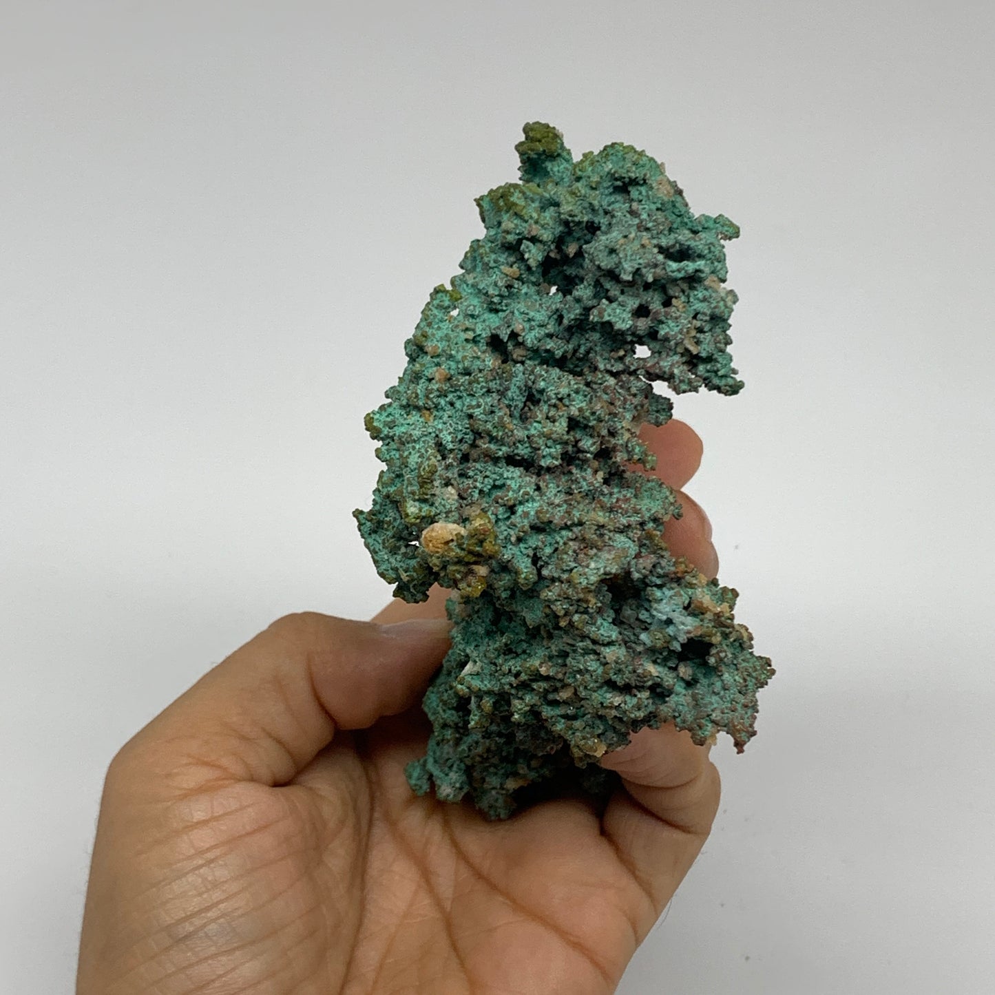 405.1g, 4.5"x3.8"x1.6", Malachite on Native Green Copper Mineral Specimens, B339