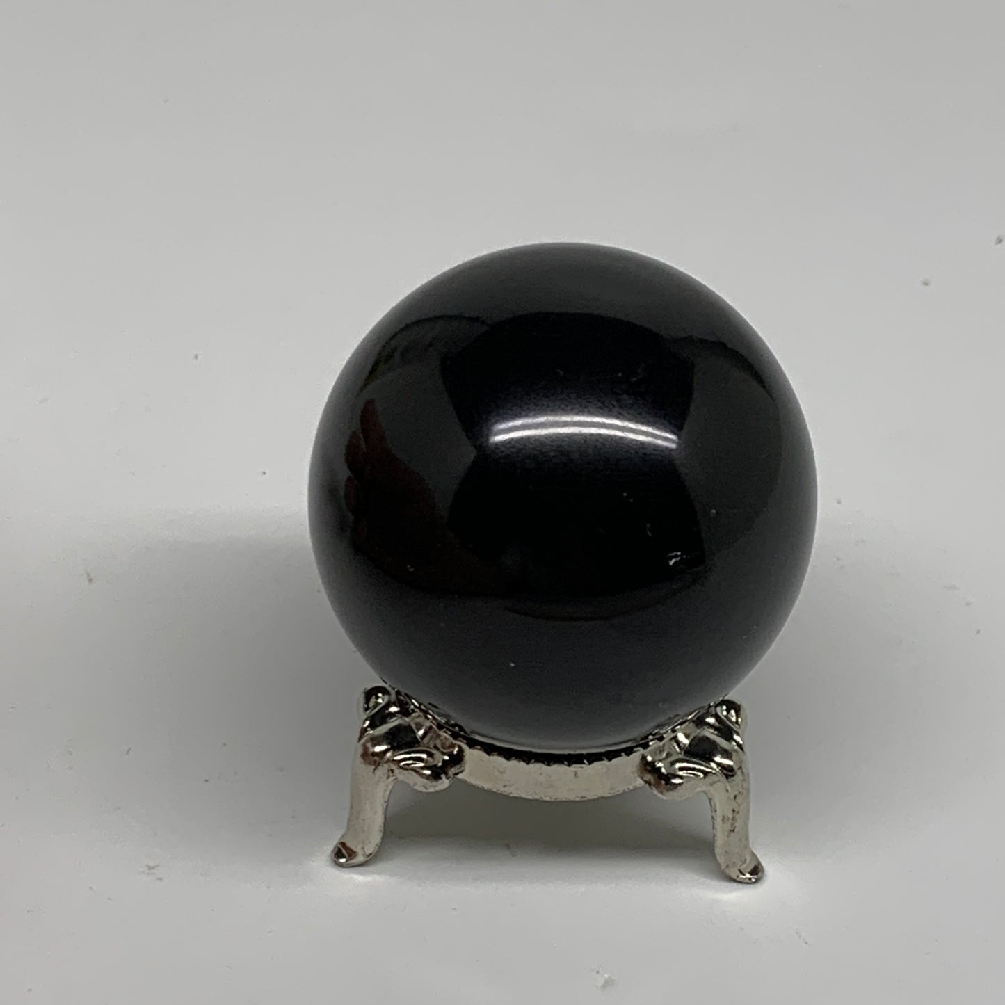 150.2g, 1.9"(46mm), Natural Black Agate Sphere Ball Polished Gemstone, B35334