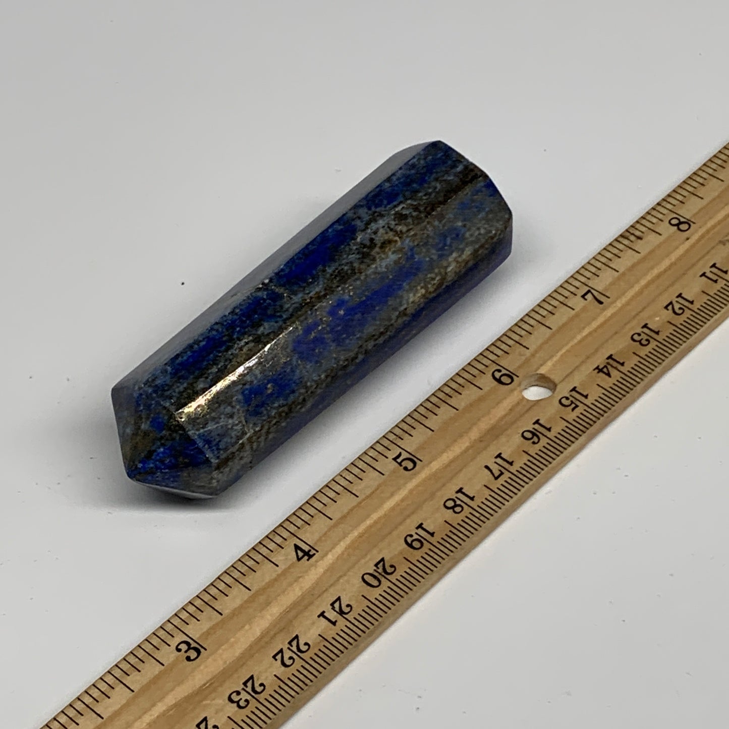 128.8g,3.3"x1"x1", Natural Lapis Lazuli Tower Point Obelisk Afghanistan,B30395