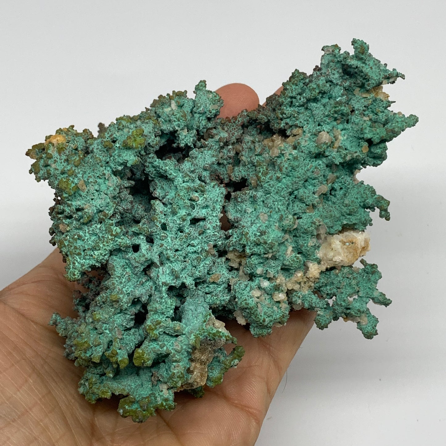 405.1g, 4.5"x3.8"x1.6", Malachite on Native Green Copper Mineral Specimens, B339